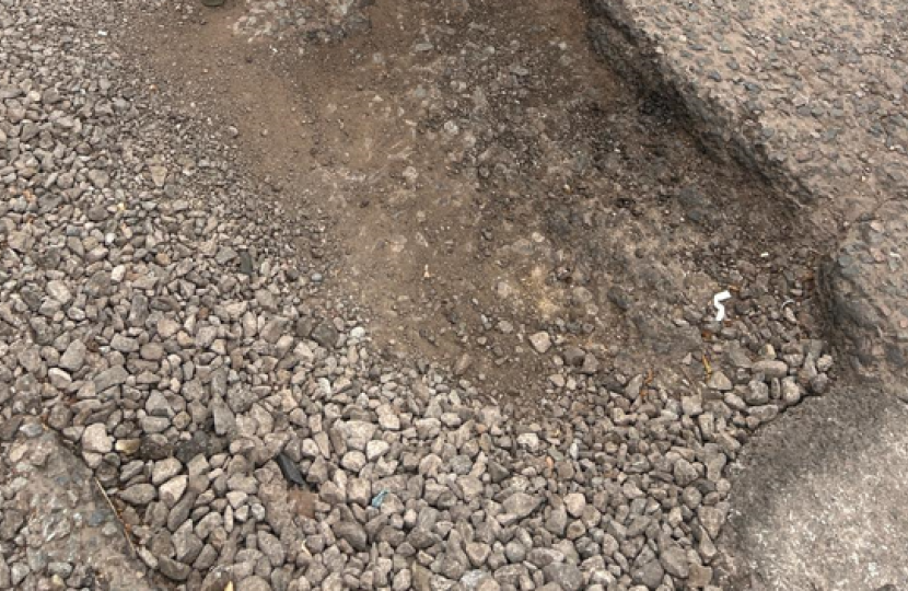 pothole in Newport Pagnell