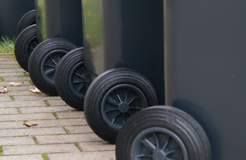 black wheelie bins