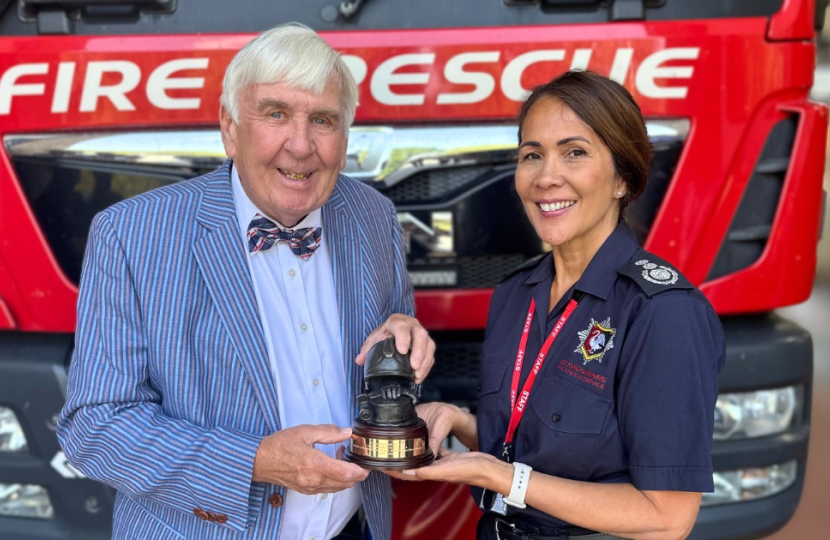 Cllr McLean and Chief Fire Officer and Chief Executive, Louise Harrison