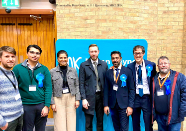 MK Conservatives team at the Loughton and Shenley by-election count