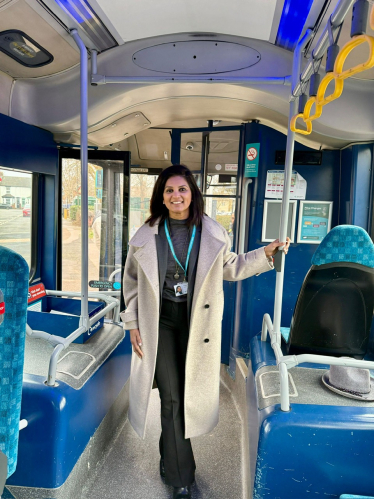 Cllr Muzammil on bus 